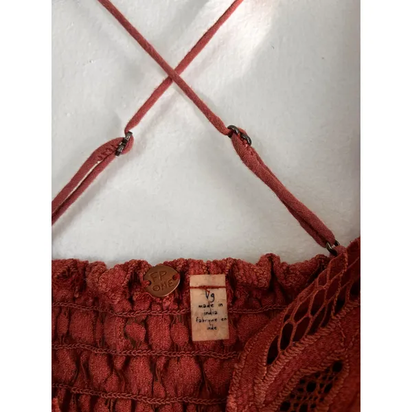 Free People FP One Adella Bralette Lace Boho Crop Top Dusty Rose XS - Image 4