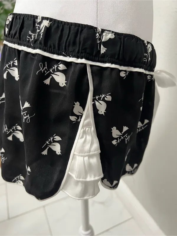 Juicy Couture Bird Print Satin Pajama Set | Cami & Shorts | Size S - Image 4