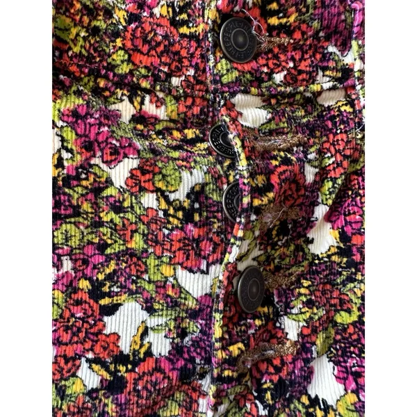 Free‎ People Sun Chaser Floral High Rise Cord Corduroy Pants Size 26 - Image 4