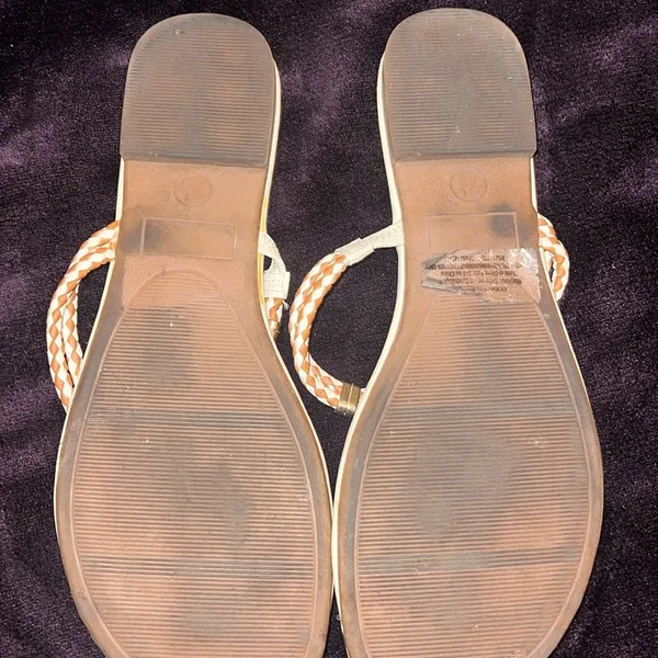 Elegant Gold and‎ Cream Women's Sandals - Image 2