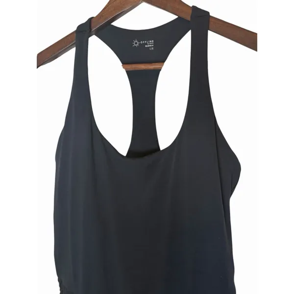 Offline by Aerie Real Me Hot Stuff Light Blue Athletic Romper Size Large - Image 4