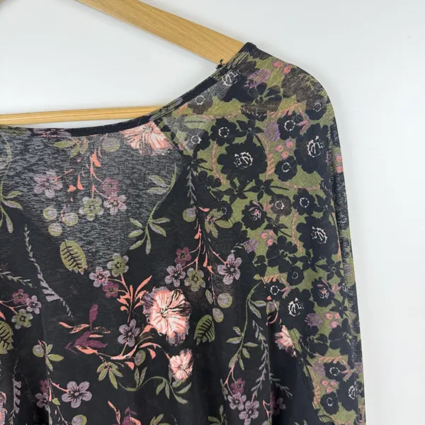Free‎ People Floral Tiered Babydoll Top XS Boho Dark Romantic Oversized Flowy - Image 4