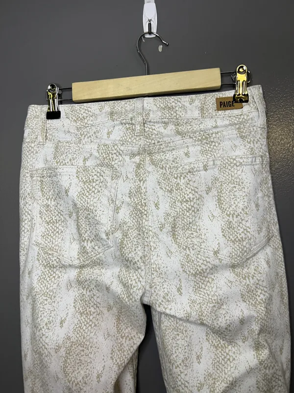 Paige Hoxton Ankle Jeans Womens 28 White Sonoran Snake High Rise Slim Denim - Image 5