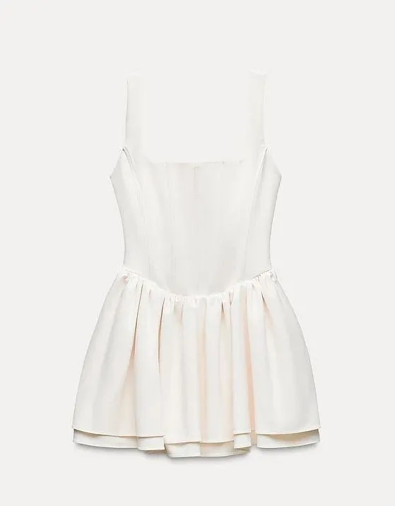 dress mini corset inspired ruffled balloon bodycon summer cocktail wedding - Image 4