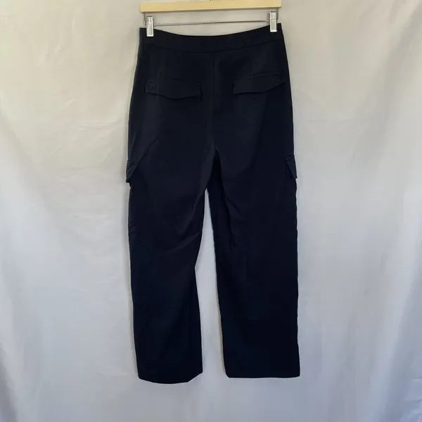 Zara blue cargo pants trousers pockets high waist‎ women's size 6 casual comfort - Image 8