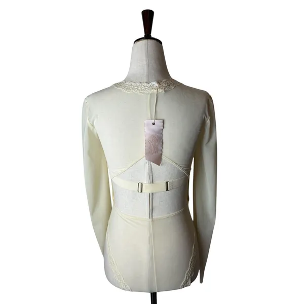 Hot As‎ Hell HAH Bodysuit Womens Small Ivory NWT Sheer Lace Mesh Sexy Bridal - Image 3