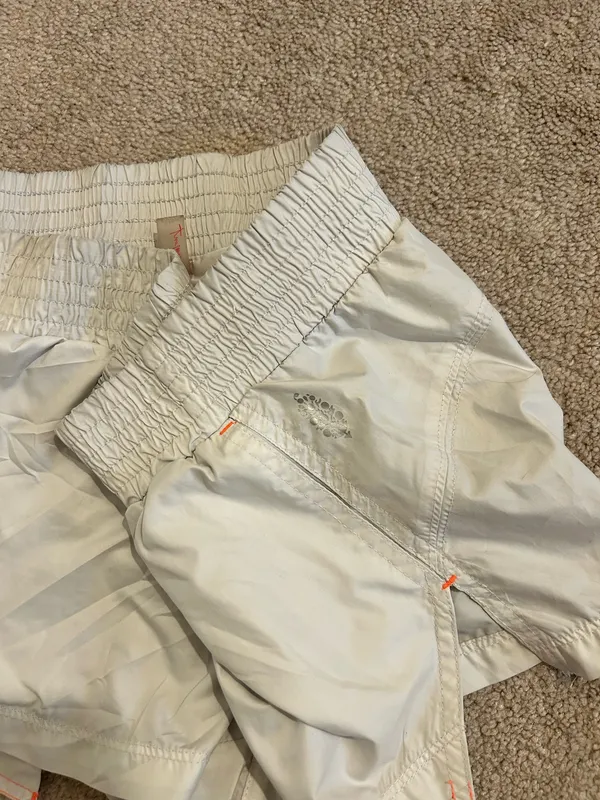 Free People Movement white shorts w/pink stitching - Image 2