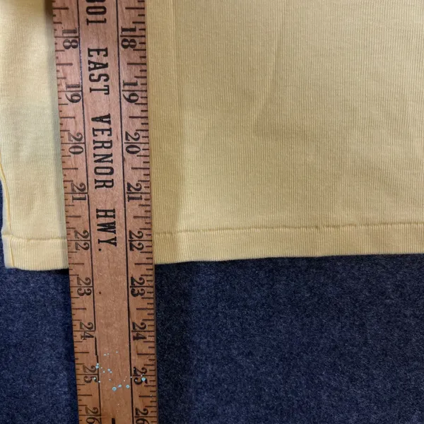 Ralph Lauren Sport Women Yellow Cotton Ribbed Crew Neck T-Shirt Size L Pony Logo - Image 5