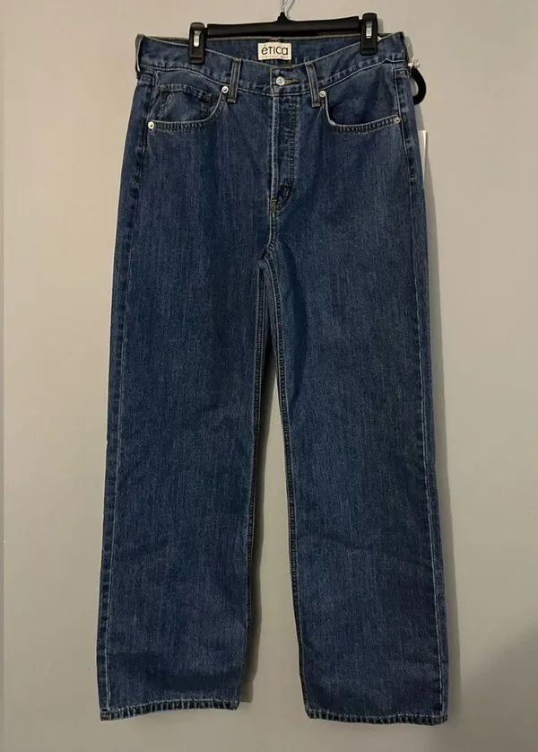 ETICA Stanton Relaxed Wide Leg Denim Jeans in Fistral Size 29 x 29 NWT - Image 3
