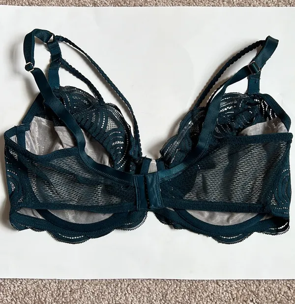 Rougegorge BlueGreen Sexy Lace Underwire Bra. Size FR 95E/ EUR 80E / US 36D - Image 2