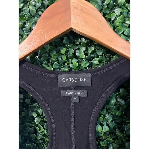 Carbon38 Black Racerback Tank Top Sz Medium NWOT - Image 2