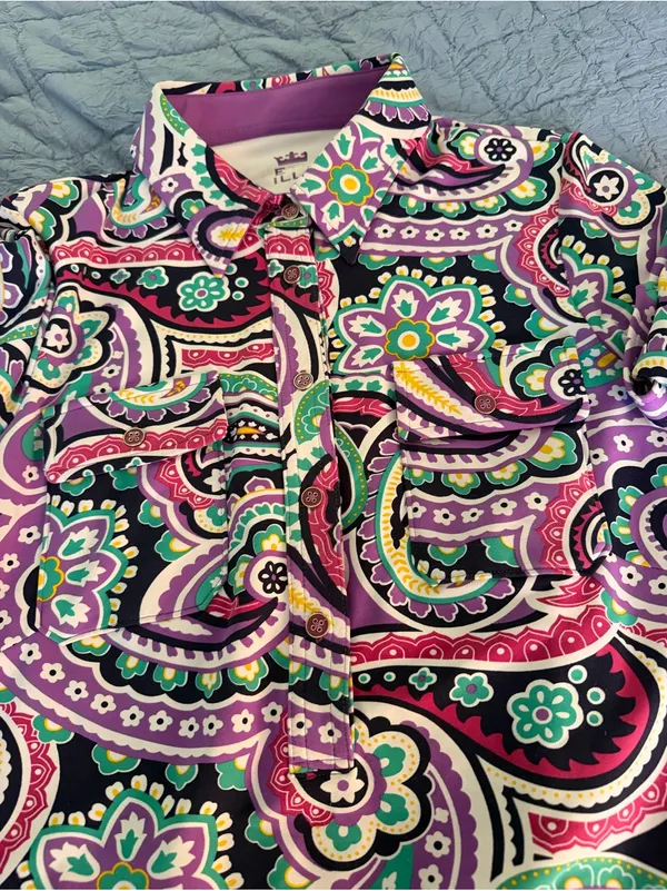 Peter Millar Vibrant Paisley Dress Womens Medium - Image 2