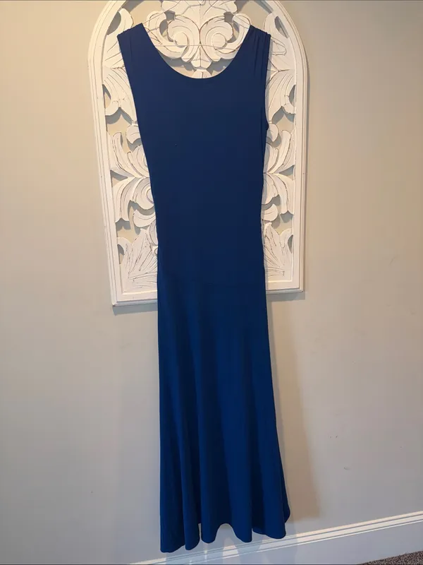 Boston Proper Royal Blue Sleeveless Maxi Dress with Front Knot - Image 4