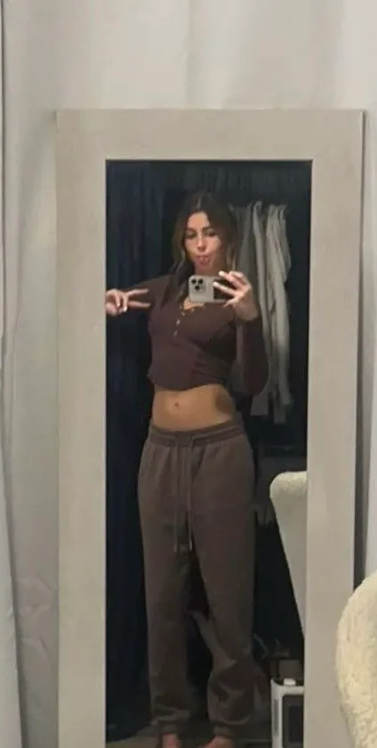 Garage Long Sleeve Top Crop Brown - Image 5