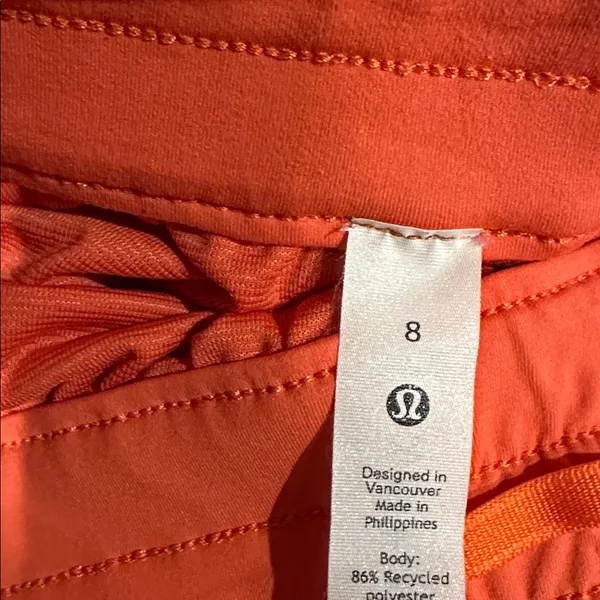 lululemon athletica  Orange Athletic Shorts size 8 - Image 2