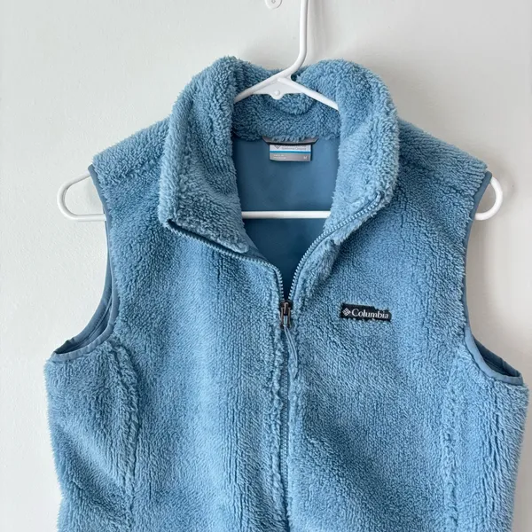 Columbia Painted Sky EXS Fleece Vest Blue Full Zip Outdoor Warm Activewear - Image 2