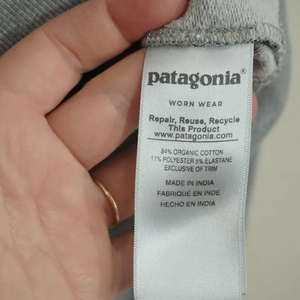 Patagonia Women's Size Medium Logo Organic Cotton Sweatshirt Gray Crewneck - Image 7