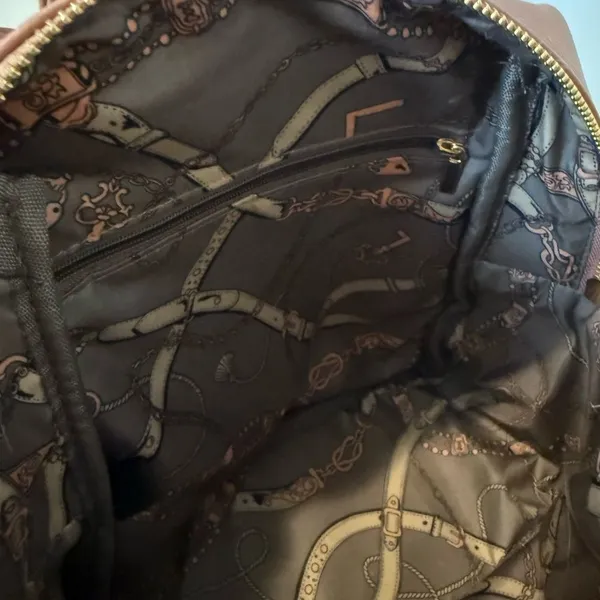 Quilted Pink Gold Mini Backpack Convertible Crossbody Straps Pockets Y2K - Image 4