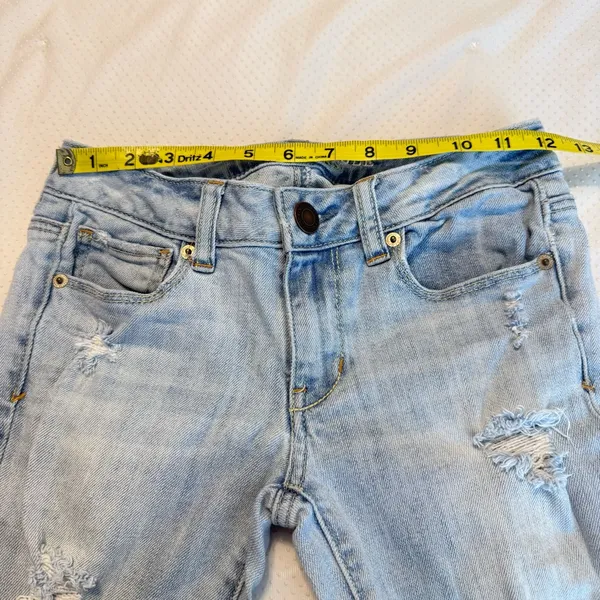 American Eagle Outfitters Distressed Skinny Jeans Low Rise Women’s Size 00 Reg - Image 8