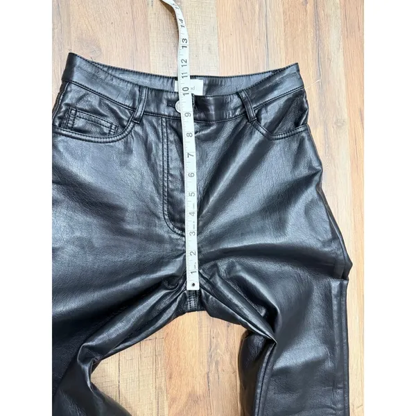 Wilfred Women's Size 0 Black Faux Leather High Rise Straight Leg Pants - Image 9