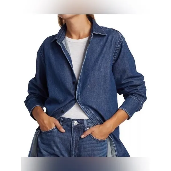 NWT rag & bone Randie Featherweight Diana Denim Shirt Size‎ XS - Image 5
