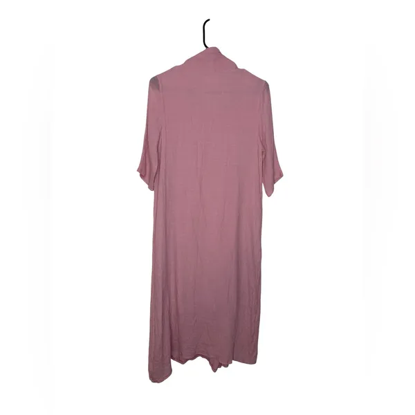 ✨ Pink Linen Kimono Duster Floral Tunic‎ Dress Boho Oversized M ✨ - Image 6