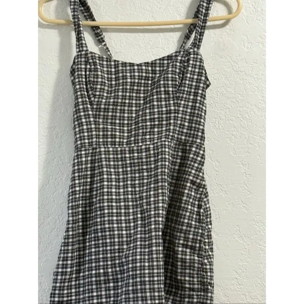 Abercrombie & Fitch Checkered Mini Dress in Black and Cream XS - Image 2