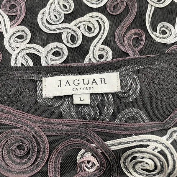 Jaguar Soutache Mesh Top‎ Women Large Swirl Sheer Statement Goth Eclectic Edgy - Image 7