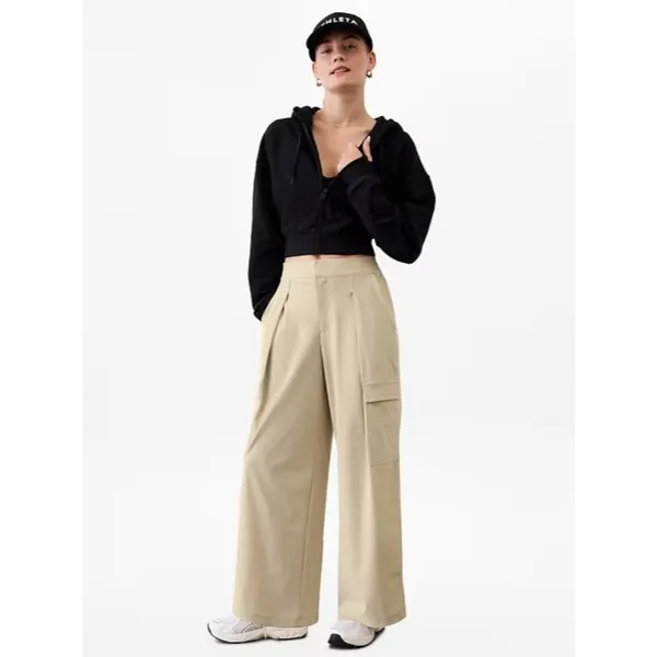 Athleta 4 Pinnacle Cargo Trouser Ecru Size 4 Regular - Image 5
