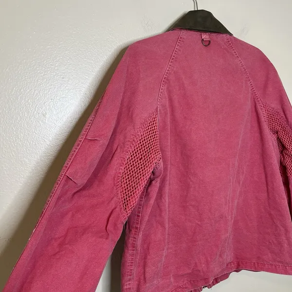 Vintage Hot Pink Bright Women's Chore Coat Utility Contrast Collar M Western 90s - Image 10