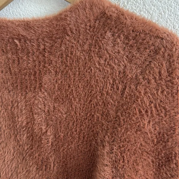 American Eagle Outfitters Rust Button-Up Cardigan Top Sweater Top Medium - Image 5