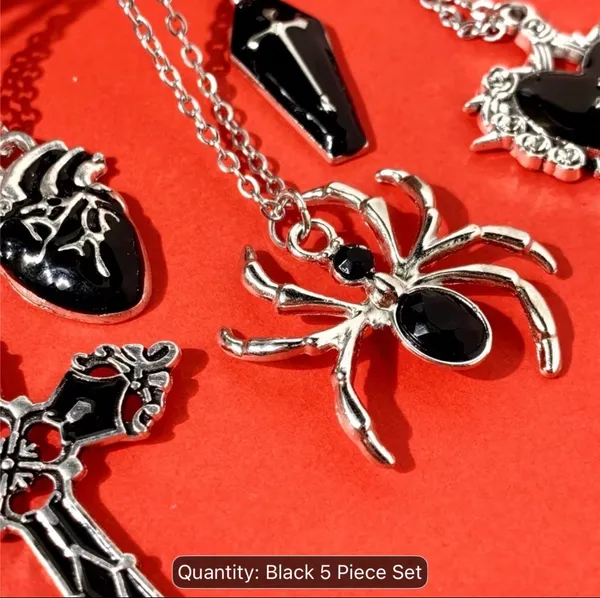 & Other Stories Y2K Vintage Style Stainless Steel (5) Piece Gothic/Punk Style “18 inch Necklaces - Image 4
