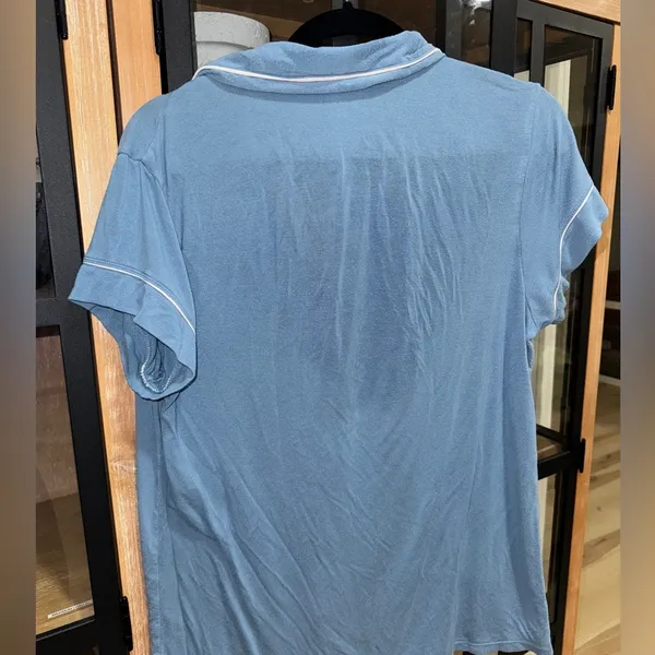 Eberjey gisele tencel modal pajamas shirt top short sleeve wedgewood relaxed - Image 6