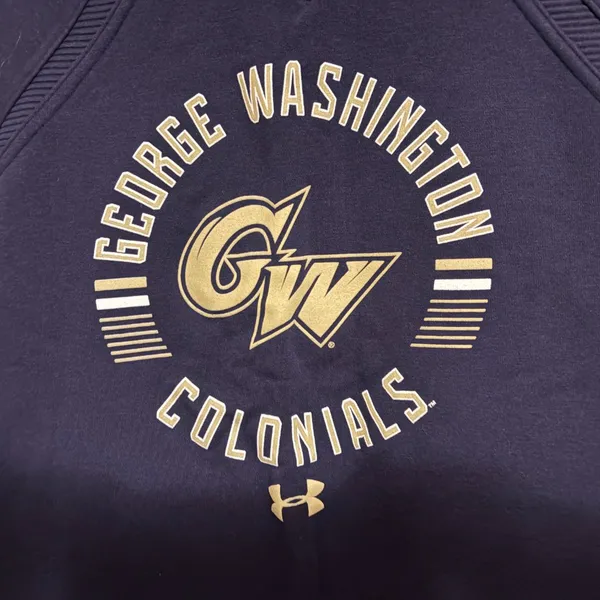 George Washington Colonials Sweatshirt Dark Blue Womens Xtra Small Under Armour - Image 2
