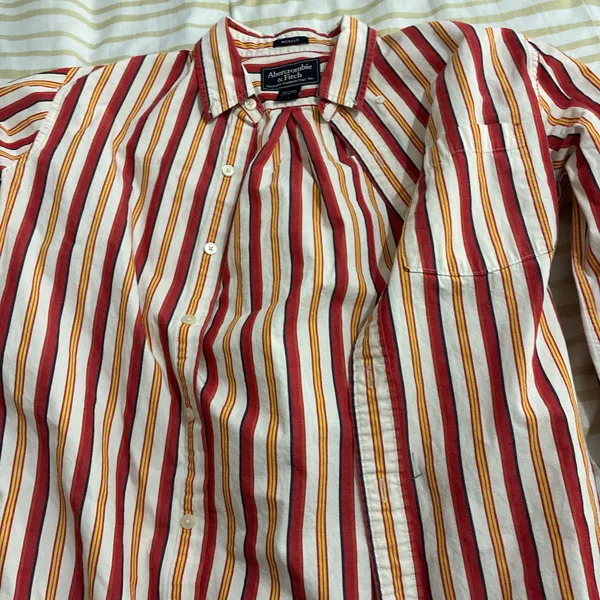 Abercrombie & Fitch Striped Cotton Long Sleeve Button-Up Shirt Size S Men’s - Image 7