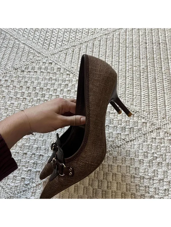 Jeffrey Campbell Walk-Thru Pump in Brown - Image 4