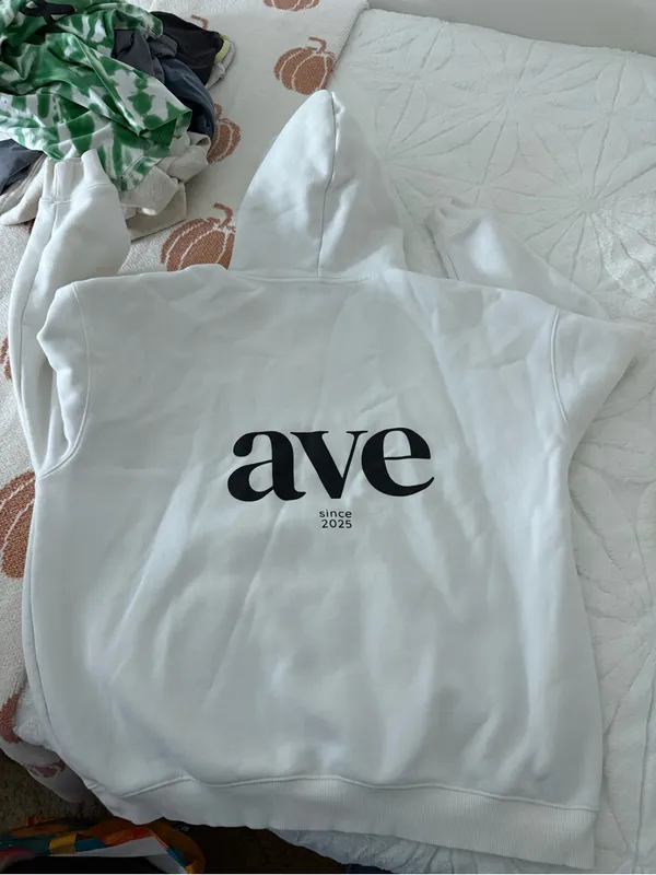 White Men's Hoodie Sweatshirt - Image 4