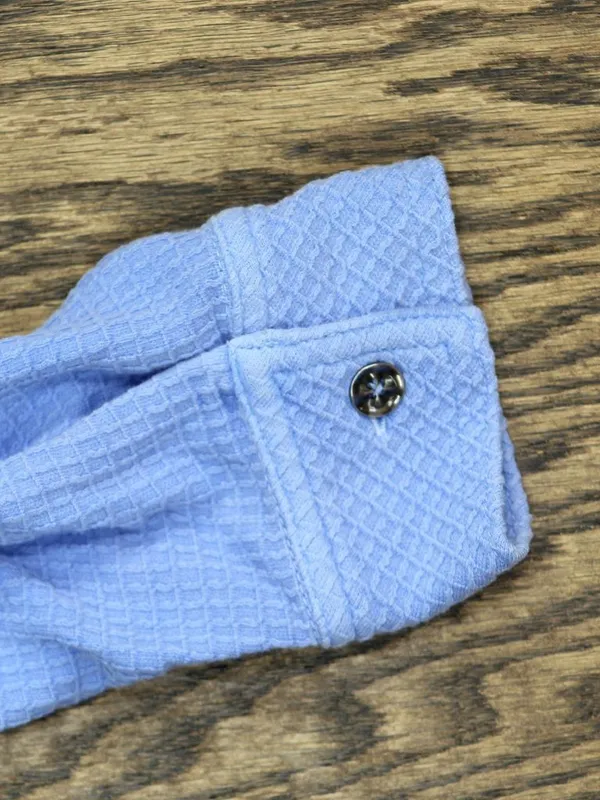 Anybody Womens Button Front Washed Waffle Knit Button Front Top French Blue M - Image 5
