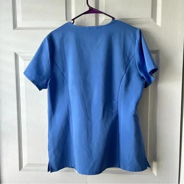 Figs Womens Lg Scrub Top Blue / Aqua Technical Collection - Image 3