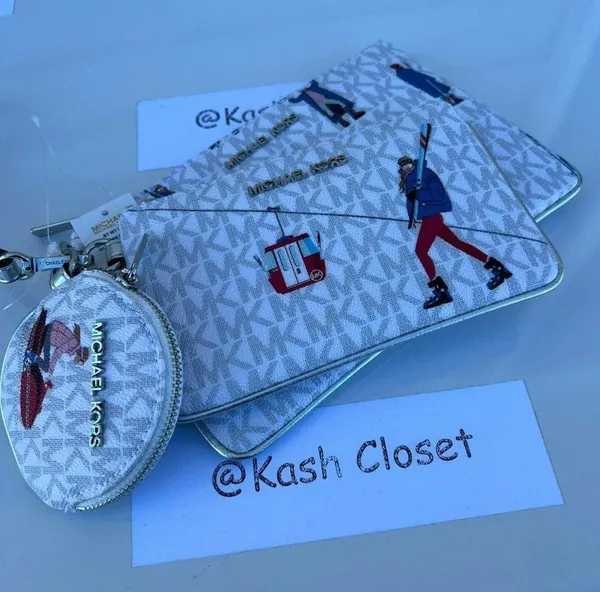 Michael Kors Ski Print Jet Set Girls Trio Wristlet Set - Image 4