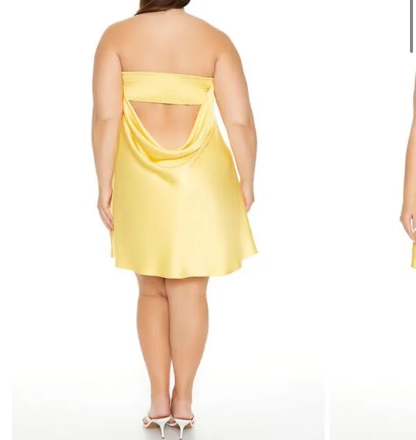 yellow satin dress - Image 4
