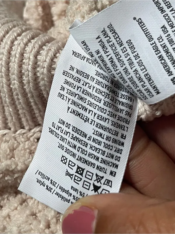 AMERICAN EAGLE | Cream Oversized Chenille Crew Neck Sweater Sz XXL - Image 8