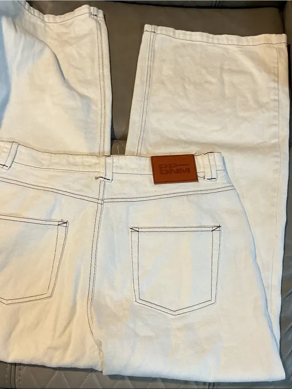 Princess Polly Off-White Straight Leg Jeans - Image 4