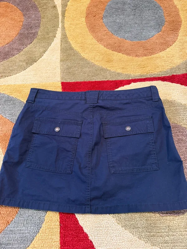 Abercrombie & Fitch Dark Blue Y2K Style Vintage Low Rise Snap Mini Skirt Small - Image 4