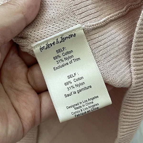 For Love & Lemons Cardigan striped knit womens Pink Cream (small) lightweight - Image 8