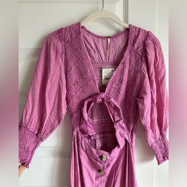 Free People Dress String Of Hearts Maxi Dress Pink‎ XS NWT - Image 4