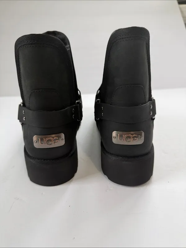 UGG Black Women's Ankle Booties with Harness Detail - Image 2
