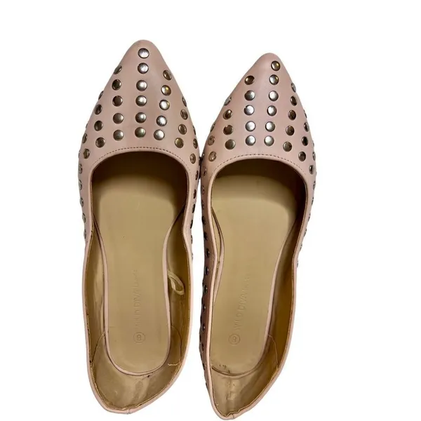 Wild Diva Blush pink Studded Pointed Toe Ballet Flats Women’s Shoes Size 8 - Image 7