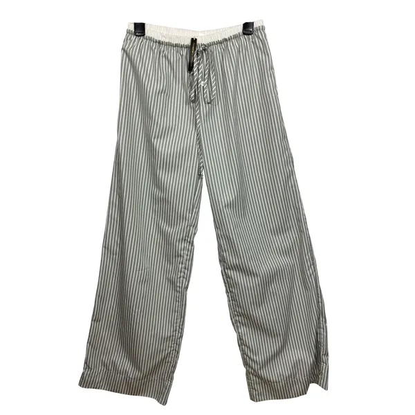 Gooseberry Intimates Le Boyfriend Unisex Long Pants Grey Stripe Poplin M NEW - Image 6