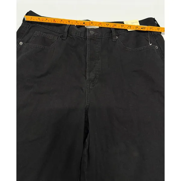 Universal Thread Super Wide Leg Black Jeans Womens 16 Reg 100% Cotton High Rise - Image 5